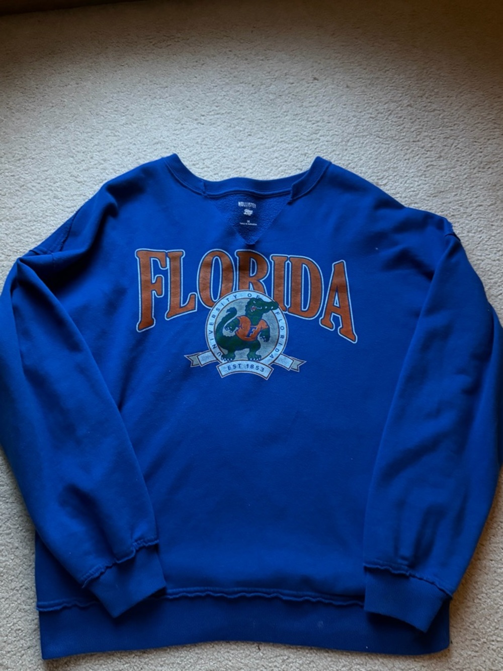 Hollister Royal Blue 'Florida' Graphic Pullover Sweatshirt
